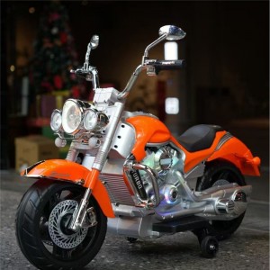 新款儿童电动车摩托车 潮流儿童车辅助轮防侧翻小孩玩具摩托车