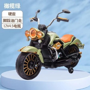 新款儿童电动车摩托车 潮流儿童车辅助轮防侧翻小孩玩具摩托车