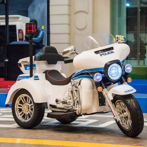 Children's electric motorcycle police car can seat two people, male and female babies, children, rechargeable three-wheeled toy car