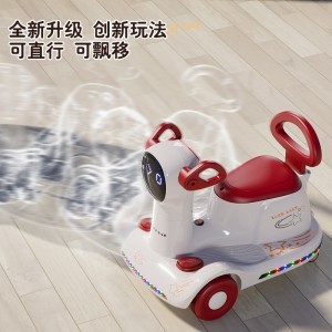 New children&#039;s electric motorcycle rechargeable dual-drive balance scooter four-wheel seated remote control drift spinning car