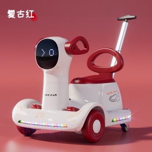 New children&#039;s electric motorcycle rechargeable dual-drive balance scooter four-wheel seated remote control drift spinning car