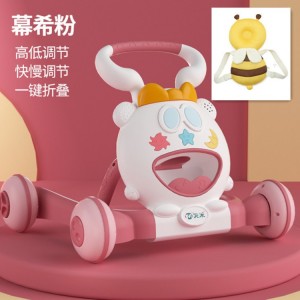 宝宝学步车防侧翻调速婴儿学走路助步车6-18个月手推车带音乐