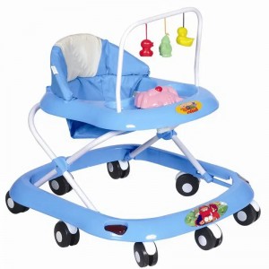 蓝色婴儿行者学步车方盘学步车防O型腿防侧翻儿童玩具车