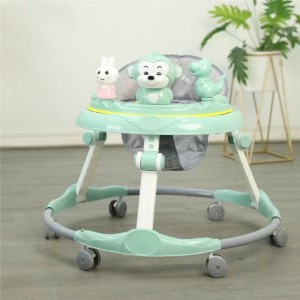 婴儿学步车可折叠防o型腿防侧翻6-7-18个月可坐防摔可调节助步车