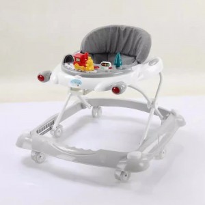 婴儿学步车多种功能防侧翻防o型腿带音乐盘助步车轻便可坐一键折叠