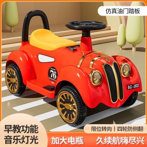 New children&#039;s electric classic car, novel luminous, cool smart toy, stroller with music