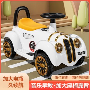 New children&#039;s electric classic car, novel luminous, cool smart toy, stroller with music