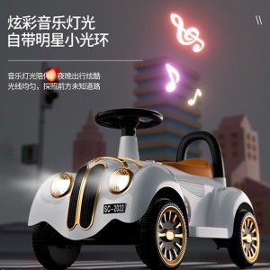 New children&#039;s electric classic car, novel luminous, cool smart toy, stroller with music
