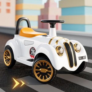 New children&#039;s electric classic car, novel luminous, cool smart toy, stroller with music