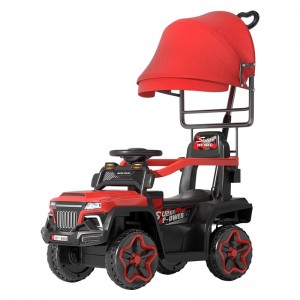 儿童电动四轮车加护栏手推电遥控男孩女孩可坐充电玩具车