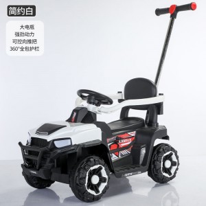 新款婴儿童电动车四轮遥控汽车充电带推杆0-4岁玩具车男女宝宝