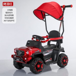 新款婴儿童电动车四轮遥控汽车充电带推杆0-4岁玩具车男女宝宝
