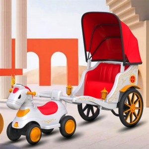 Rechargeable two-person train car motorcycle tricycle four-wheeler girl baby horse-drawn carriage children&#039;s electric car