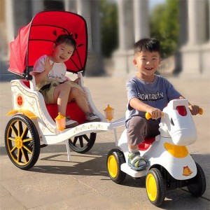 Rechargeable two-person train car motorcycle tricycle four-wheeler girl baby horse-drawn carriage children&#039;s electric car