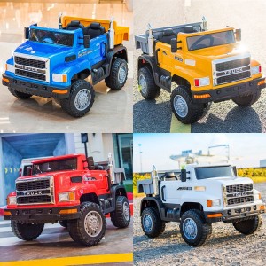 越野翻斗车可坐人 男女宝宝电动遥控四驱工程车儿童电动车