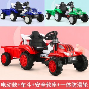电动玩具车可坐人带斗双驱小孩宝宝汽车四轮超大号充电儿童拖拉机