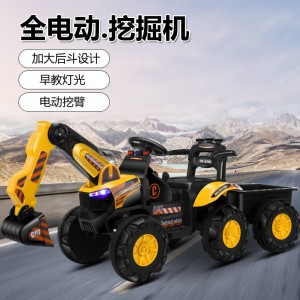 可坐人男孩遥控越野车挖土机工程车勾机充电玩具车儿童电动挖掘机