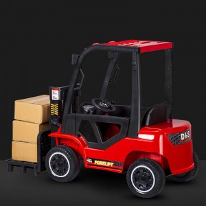 New electric forklift with music, children&#039;s electric toy car, large, seatable, engineering, rechargeable four-wheel vehicle
