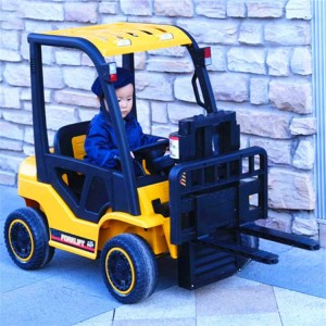 New electric forklift with music, children&#039;s electric toy car, large, seatable, engineering, rechargeable four-wheel vehicle
