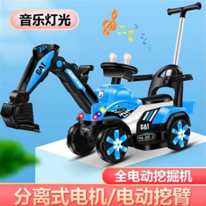 New children&#039;s excavator, electric old excavator, seatable, toy excavator with light and music