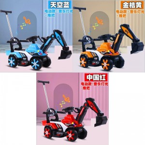 New children&#039;s excavator, electric old excavator, seatable, toy excavator with light and music