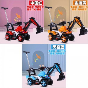 New children&#039;s excavator, electric old excavator, seatable, toy excavator with light and music