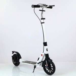 压扣手把带手刹碟刹减震滑板车 轮子高度可调节 成人铝合金滑板车