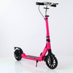 压扣手把带手刹碟刹减震滑板车 轮子高度可调节 成人铝合金滑板车