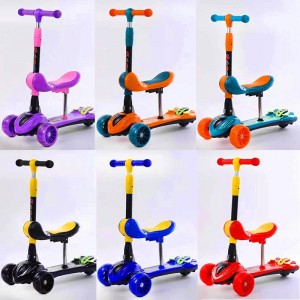 新款小孩溜溜车 1-6岁宝宝单脚男女踏板滑滑车带喷雾 儿童滑板车