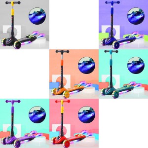 新款小孩溜溜车 1-6岁宝宝单脚男女踏板滑滑车带喷雾 儿童滑板车