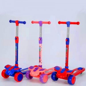 Foldable 3-in-1 music baby scooter, ridable, swivel seat, foot pedal, children&#039;s scooter