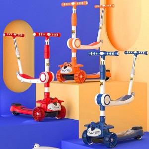 1-12 year old kids folding 3 in 1 boys and girls baby pedal skating scooter