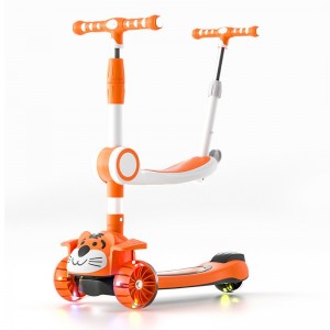 1-12 year old kids folding 3 in 1 boys and girls baby pedal skating scooter