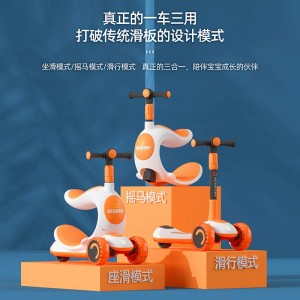 3 in 1 seatable and sliding swing car 2-5-8-9 yo-yo single-foot scooter kids scooter