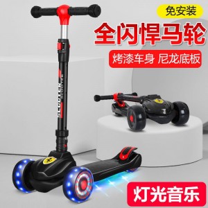 2-12岁三合一女孩可坐小孩可骑宝宝单脚男孩溜溜车儿童滑板车