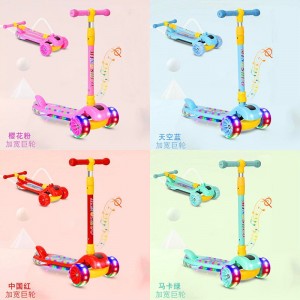 Children&#039;s scooter, foldable, installation-free, hummer, 3-in-1 roller scooter with music