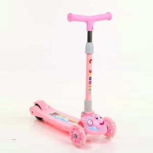 儿童滑板车闪光轮可折叠可调节米高车儿童滑板车儿童三轮车厂家