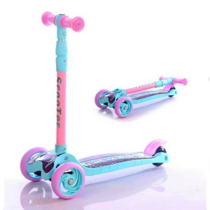 新款塑料米高滑板车儿童脚踏车儿童高低可调折叠环保防侧翻