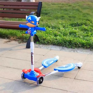 儿童滑板车四轮剪刀车可升降3岁6岁男女孩踏板滑行车