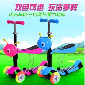children&#039;s scooter four five in one pulley scooter scooter four-wheel flash children&#039;s sliding scooter stroller
