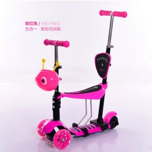 children&#039;s scooter four five in one pulley scooter scooter four-wheel flash children&#039;s sliding scooter stroller