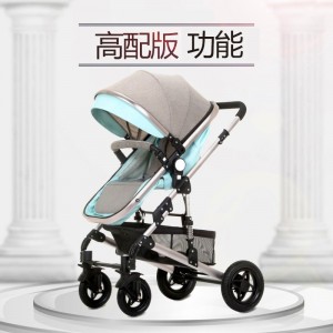 Stroller, reclining, folding shock absorber, 3-in-1 two-way newborn baby high landscape stroller