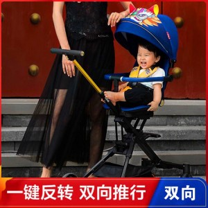 Two-way roller folding stroller, lightweight, reclining baby, high-view baby walker