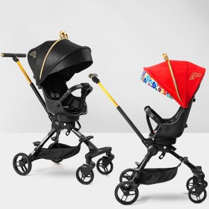 Two-way roller folding stroller, lightweight, reclining baby, high-view baby walker