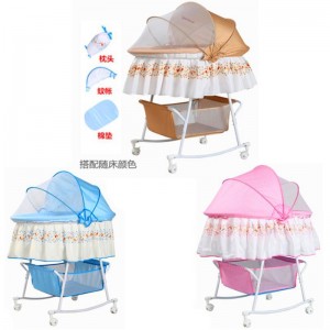 small cradle, newborn bed, rocking bed with mosquito net, multi-function calming bb bed with wheels, baby cradle bed