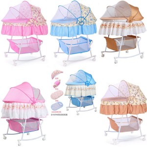 small cradle, newborn bed, rocking bed with mosquito net, multi-function calming bb bed with wheels, baby cradle bed