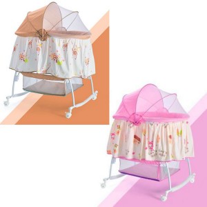 small cradle, newborn bed, rocking bed with mosquito net, multi-function calming bb bed with wheels, baby cradle bed