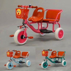 儿童三轮车 双人可带人户外玩具车 幼儿园操场健身玩具车