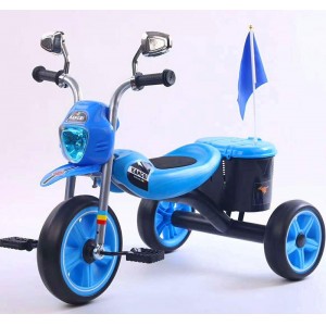 新款时尚婴儿三轮车带音乐骑行风格儿童三轮车钢制儿童三轮车