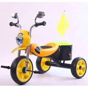 新款时尚婴儿三轮车带音乐骑行风格儿童三轮车钢制儿童三轮车